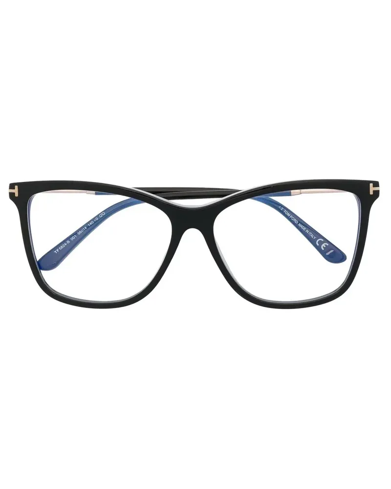 Tom Ford Brille mit breitem Gestell - Schwarz Schwarz