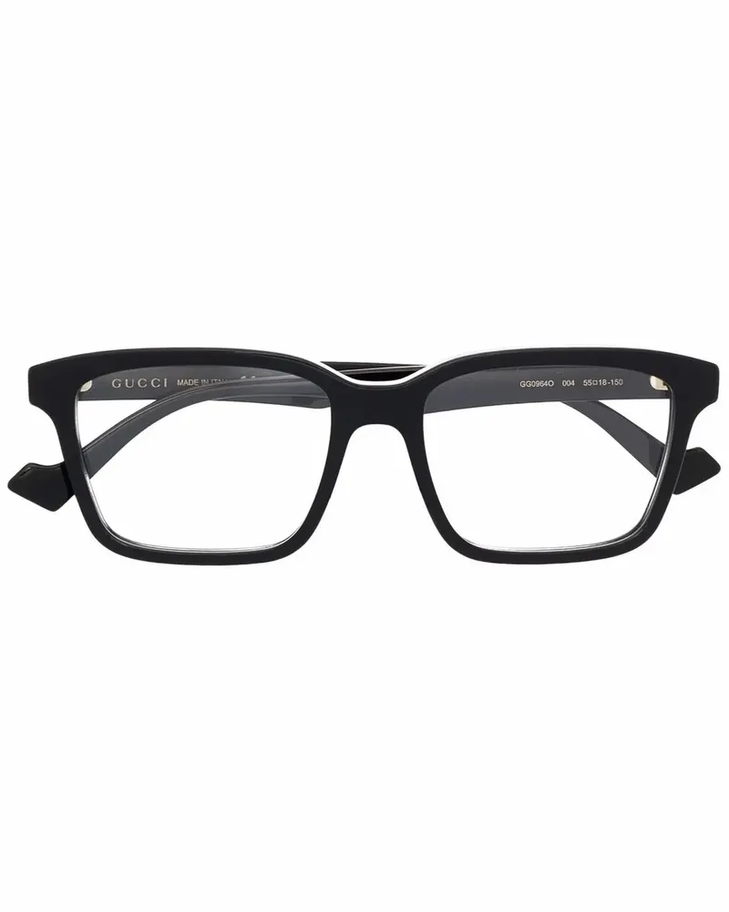 Gucci Brille mit eckigem Gestell - Schwarz Schwarz