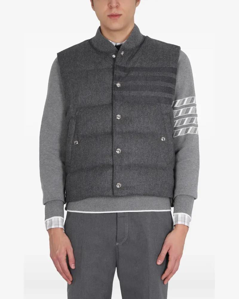 Thom Browne Daunen-Flanellweste - Grau Grau