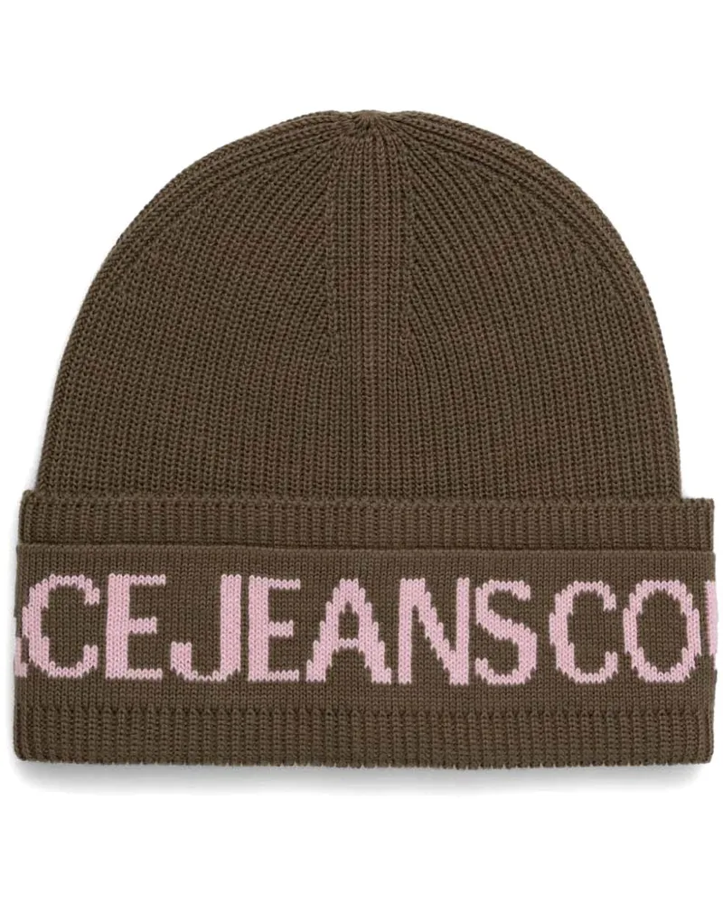 Versace Jeans Beanie mit Intarsien-Logo - Braun Braun
