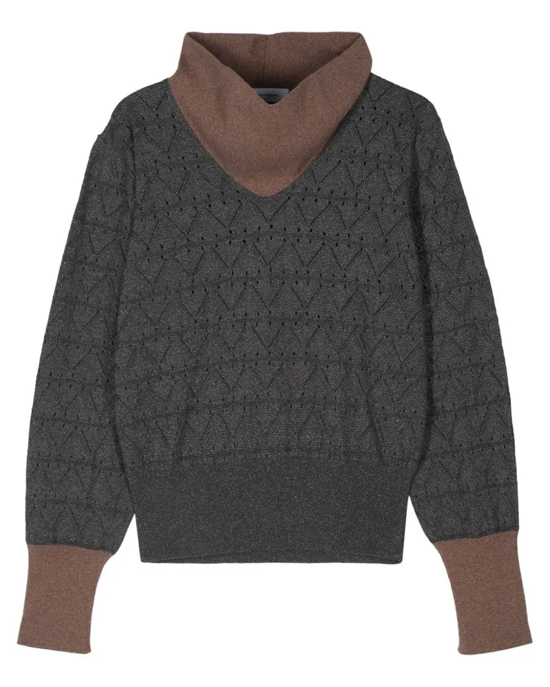 KIKO KOSTADINOV Brecht pointelle-knit Pullover Grau