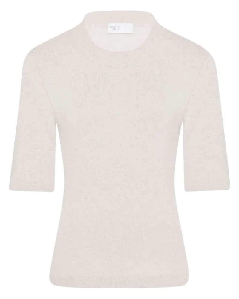 Rosetta Getty crew-neck ribbed-knit top Nude