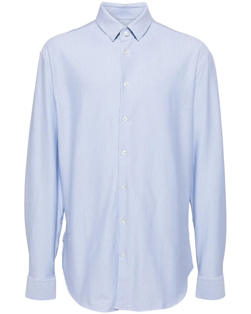 Giorgio Armani Gestreiftes Slim-Fit-Hemd - Blau Blau