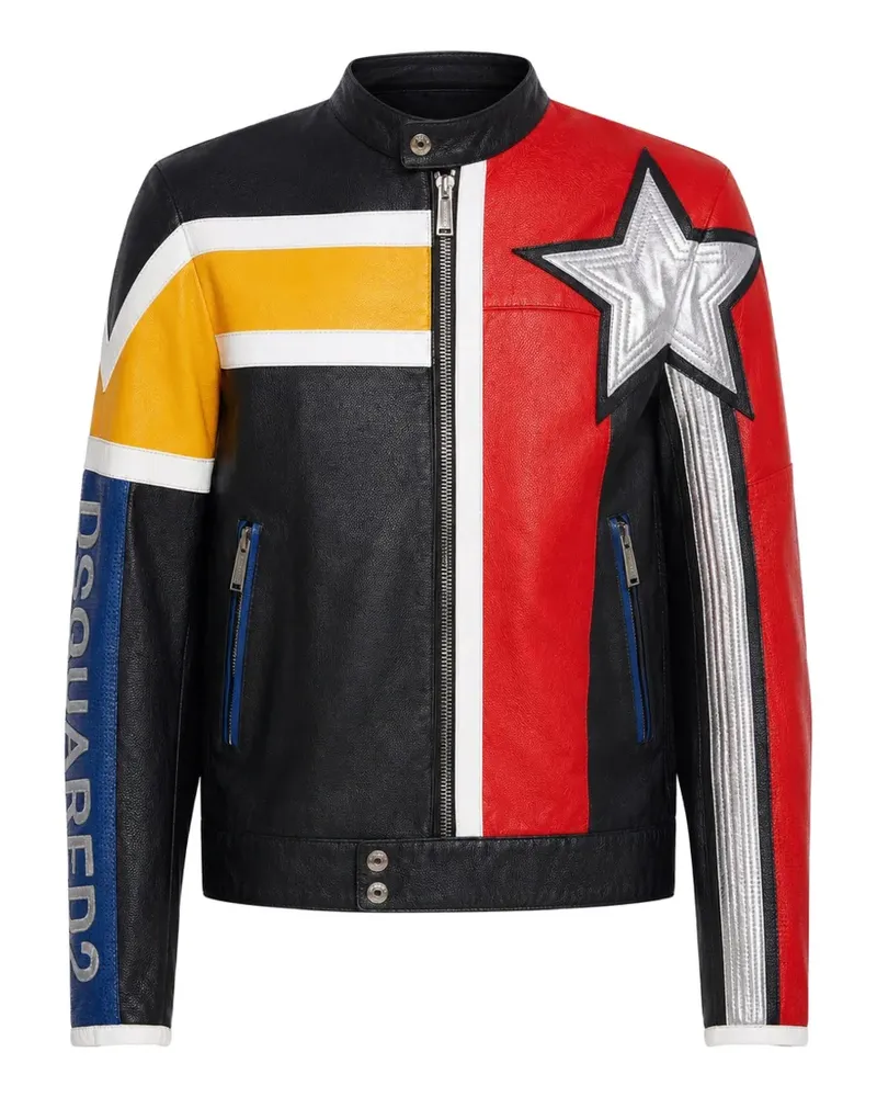 Dsquared2 Caten leather biker jacket - Schwarz Schwarz