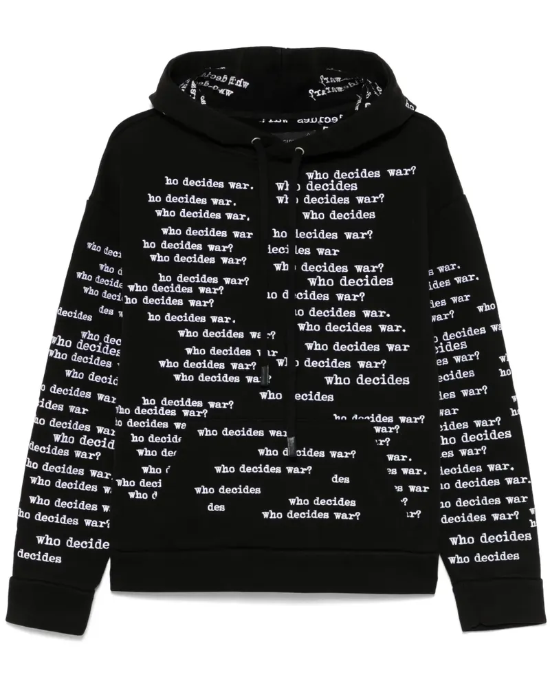 WHO DECIDES WAR Hoodie mit Logo-Stickerei - Schwarz Schwarz