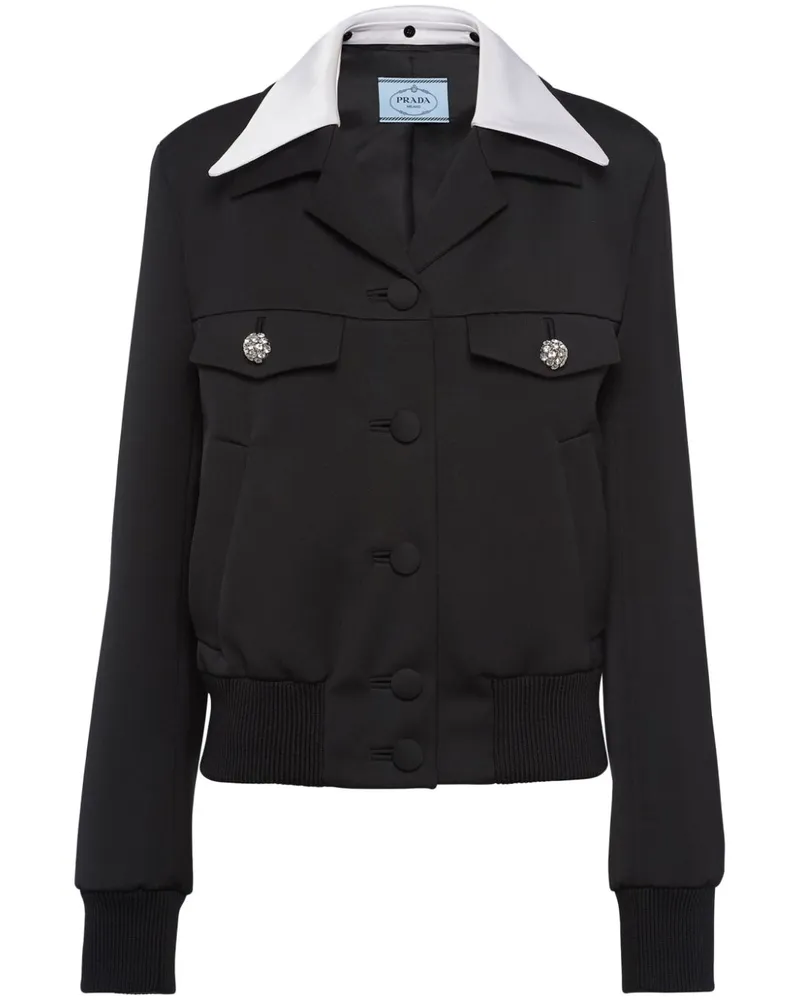 Prada Einreihige Jacke - Schwarz Schwarz