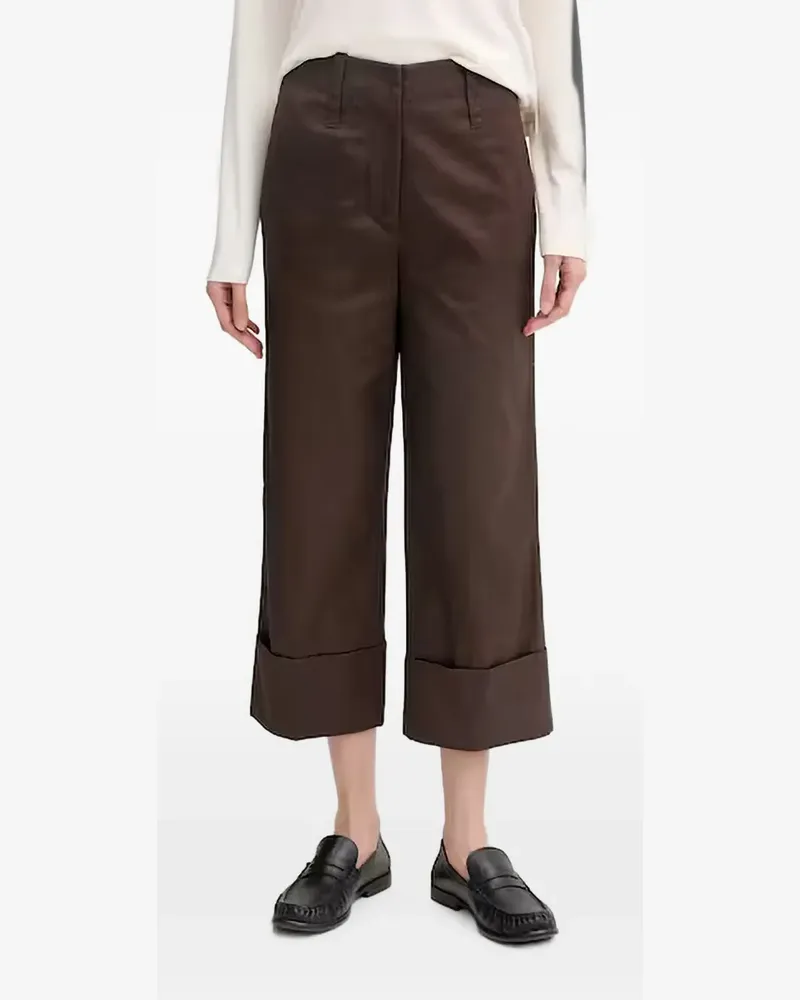 Benetton Cropped-Hose mit Umschlag - Braun Braun