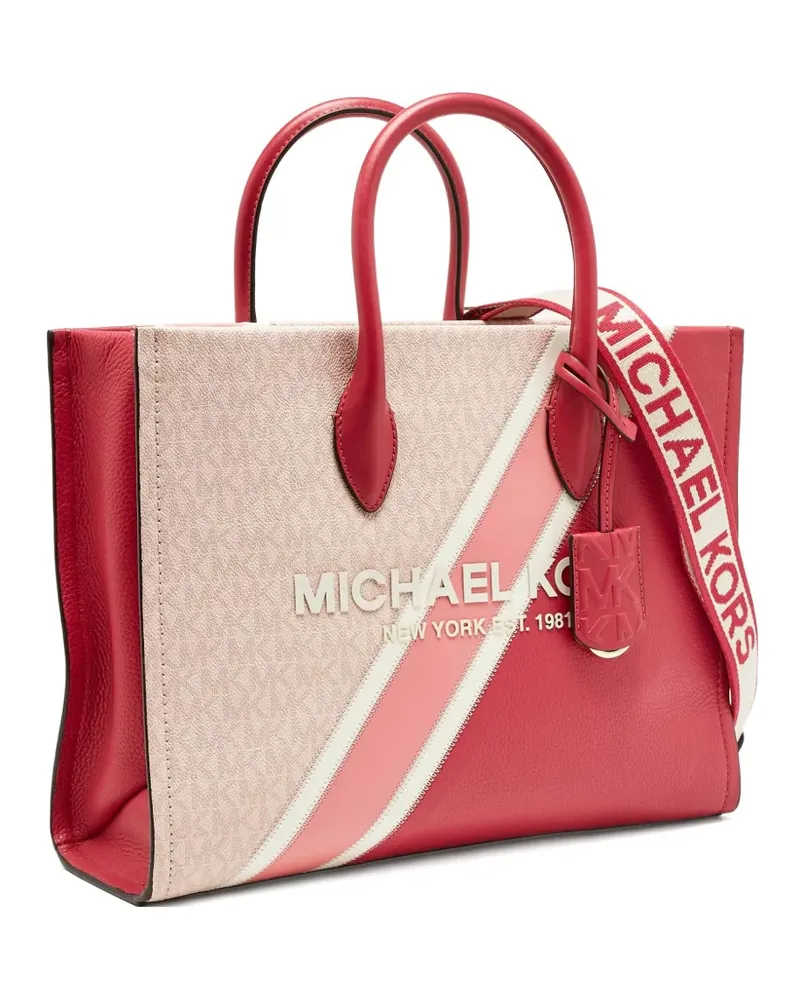 Michael Kors Mirella Tote Bag mit diagonalen Streifen - Rot Rot