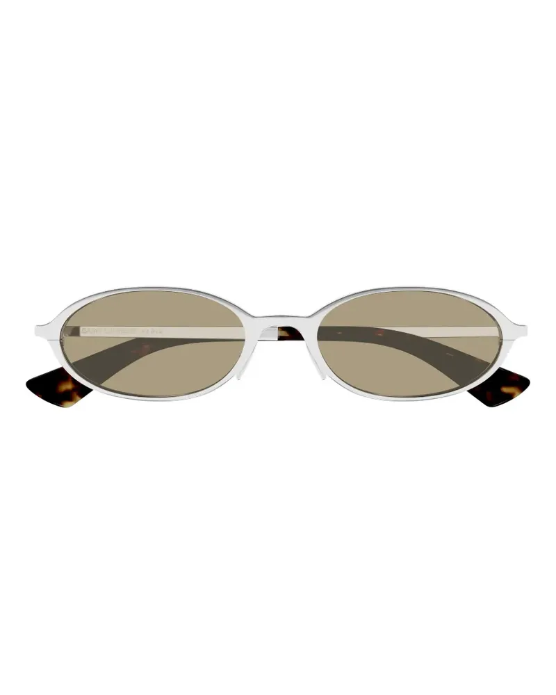 Saint Laurent Sonnenbrille mit ovalem Gestell - Silber Silber