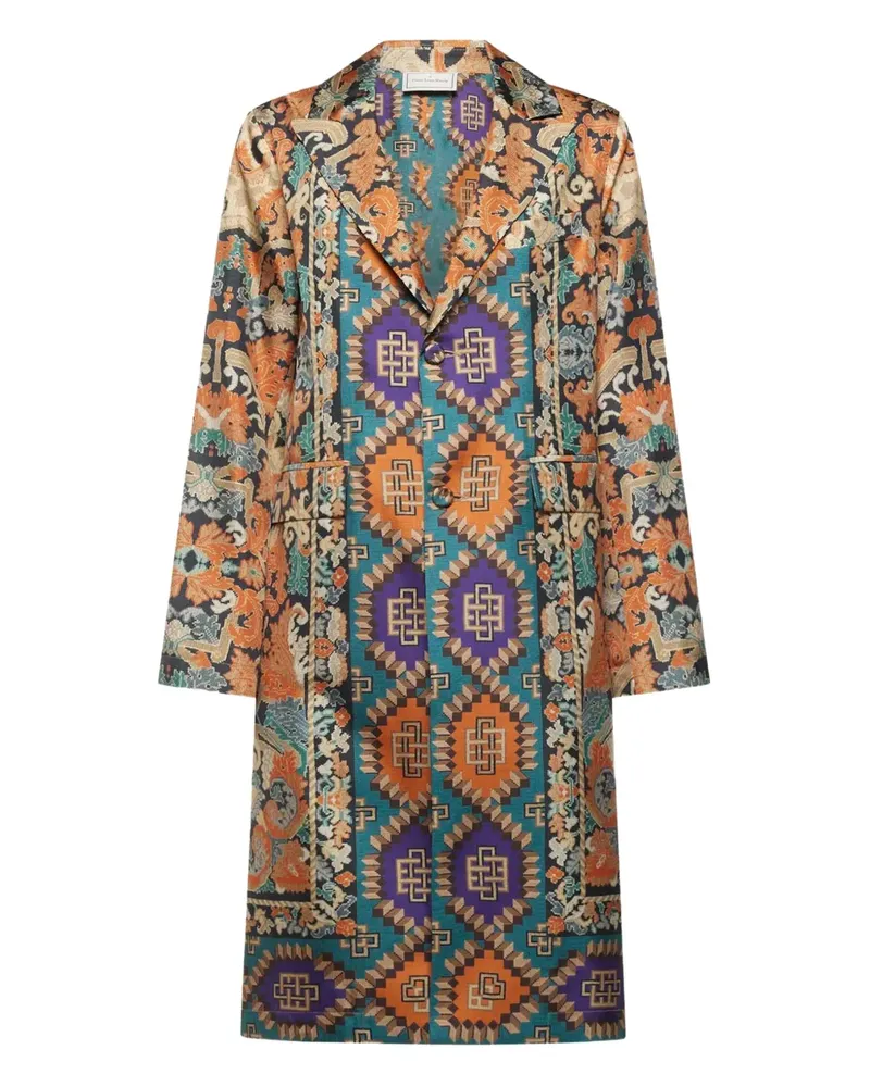 Pierre-Louis Mascia silk single-breasted coat - Nude Nude