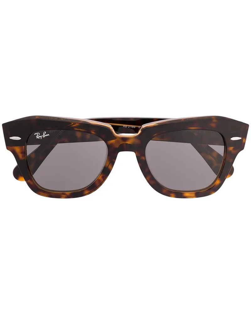 Ray Ban Runde Brille in Schildpattoptik - Braun Braun