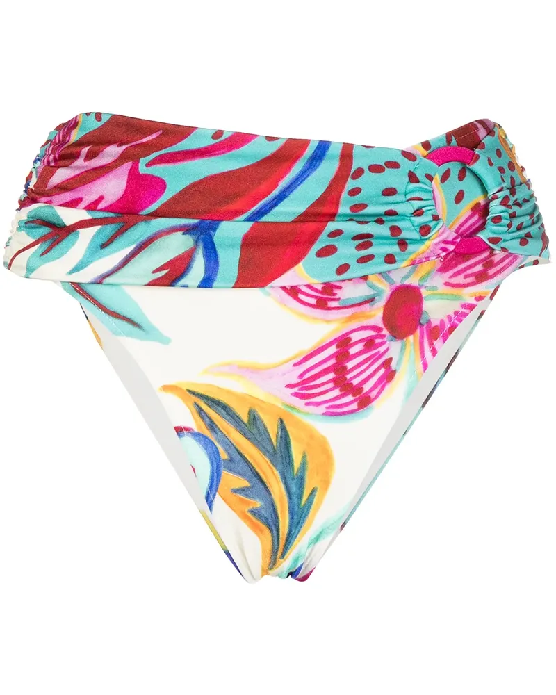 Pat Bo Bikinihöschen mit Blumen-Print - Grün Grün