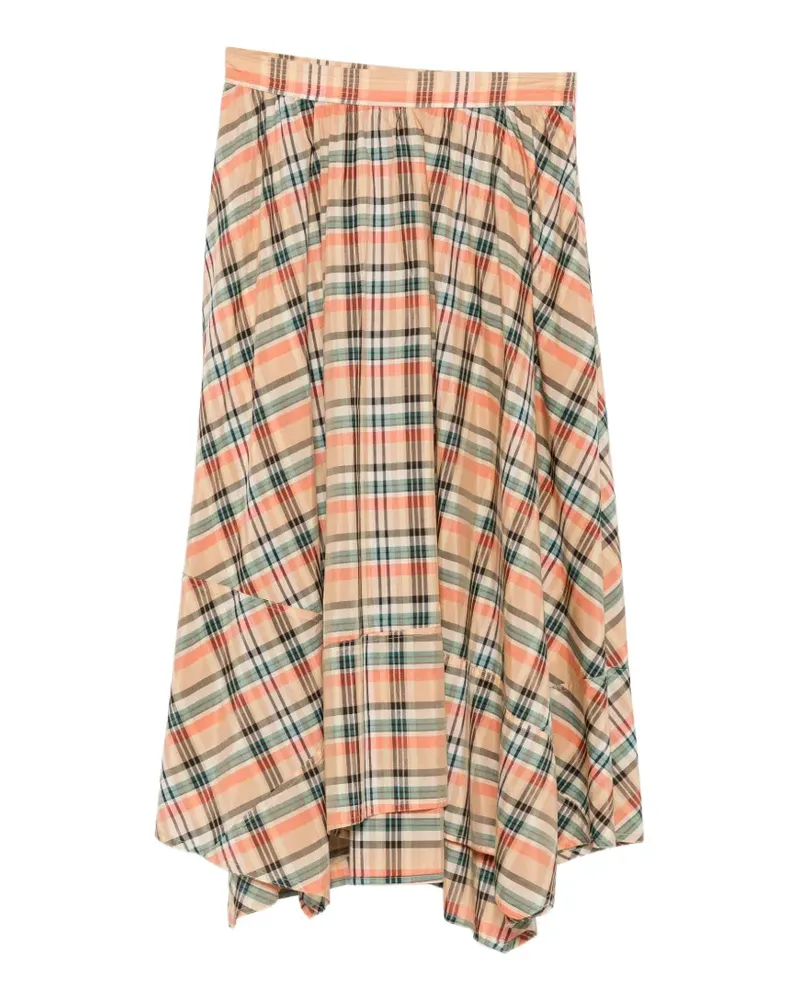 Ulla Johnson Annette plaid-pattern midi skirt - Nude Nude