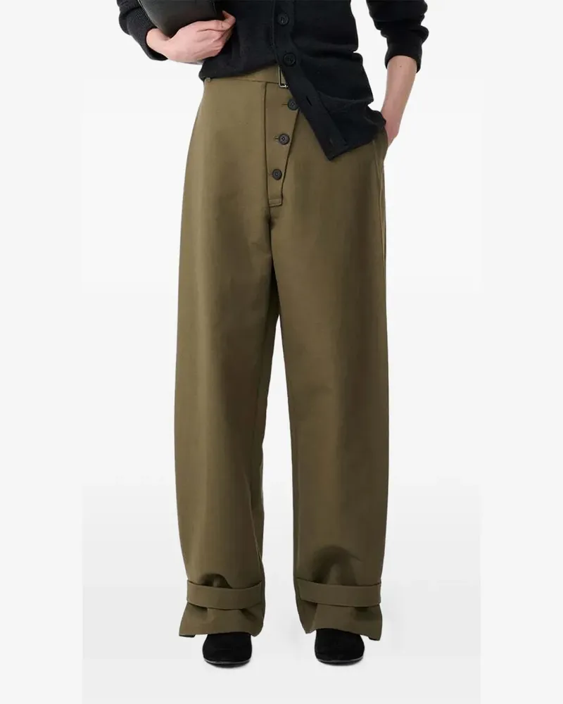 Studio Nicholson Faron belted adjustable-hem trousers - Grün Grün