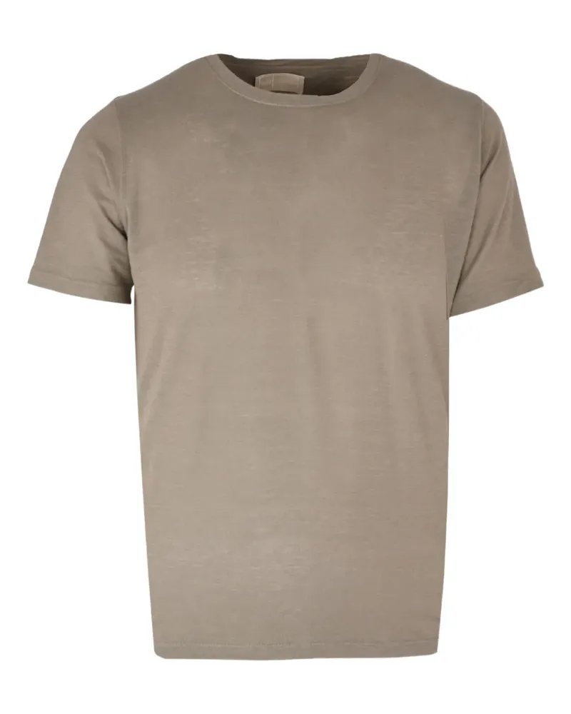 120% Lino T-Shirt mit Rundhalsausschnitt - Nude Nude