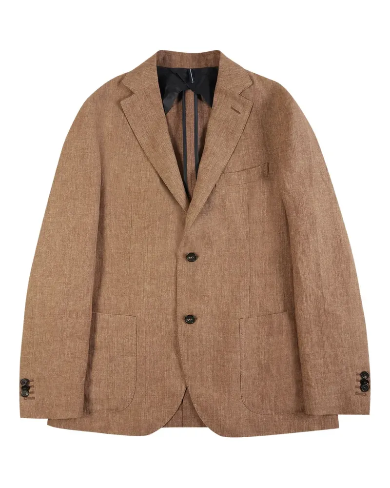 Incotex Einreihiges Sakko aus Leinen - Braun Braun