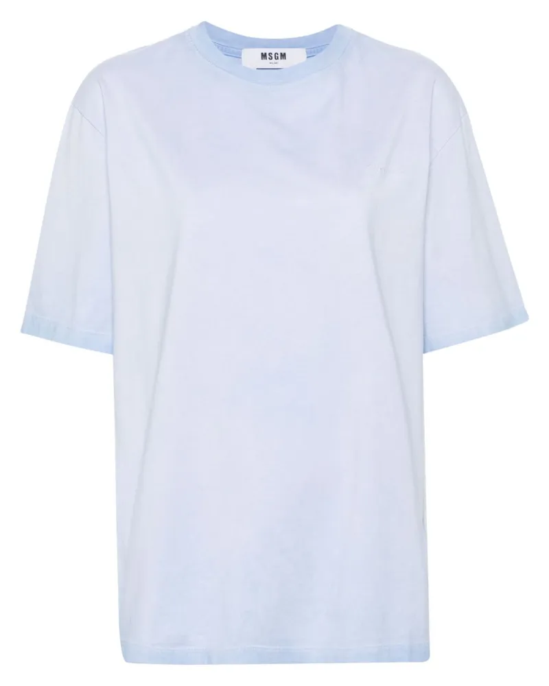 MSGM T-Shirt mit Logo-Stickerei - Blau Blau