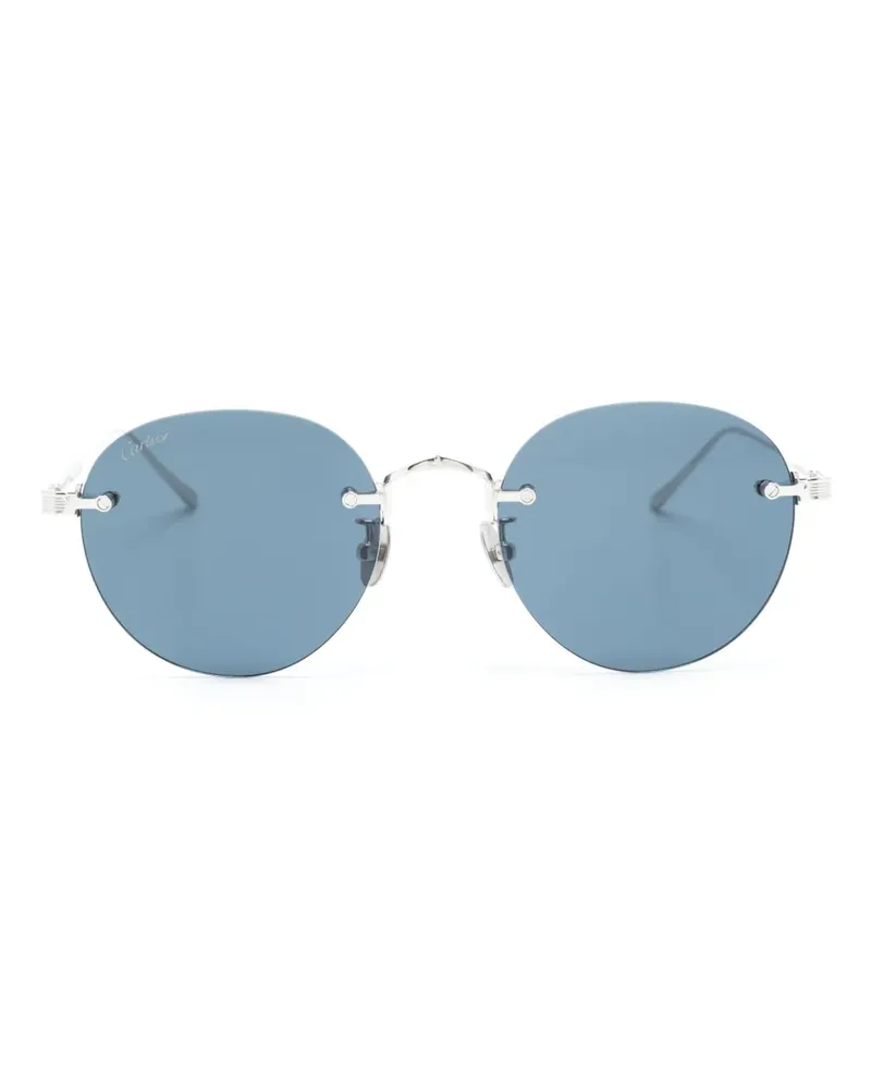 Cartier Sonnenbrille mit rundem Gestell - Silber Silber