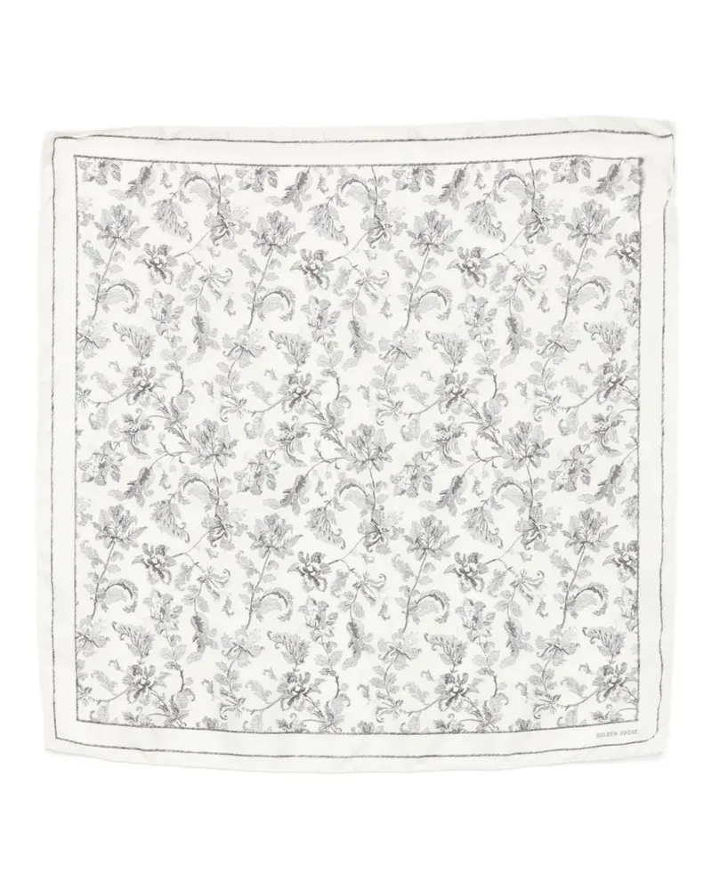 Golden Goose Schal mit Blumen-Print - Weiß Weiß