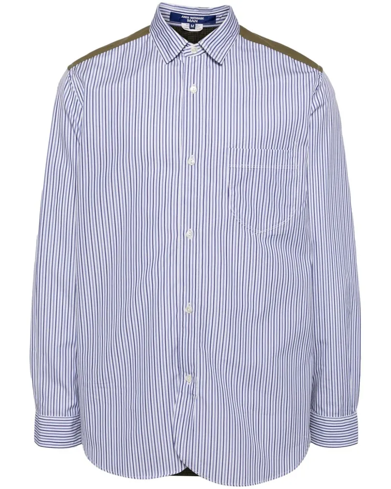 Junya Watanabe Gestreiftes Hemd - Weiß Weiß