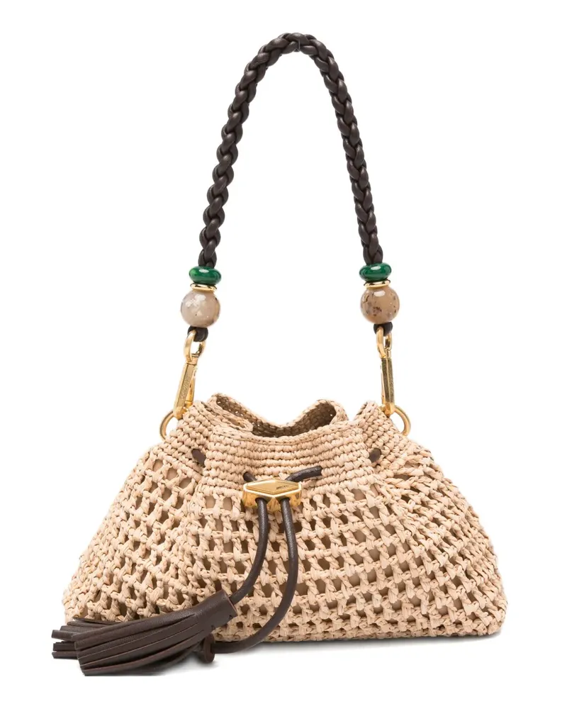 Jimmy Choo Kleine Cinch Tote Bag mit Quastendetail - Braun Braun