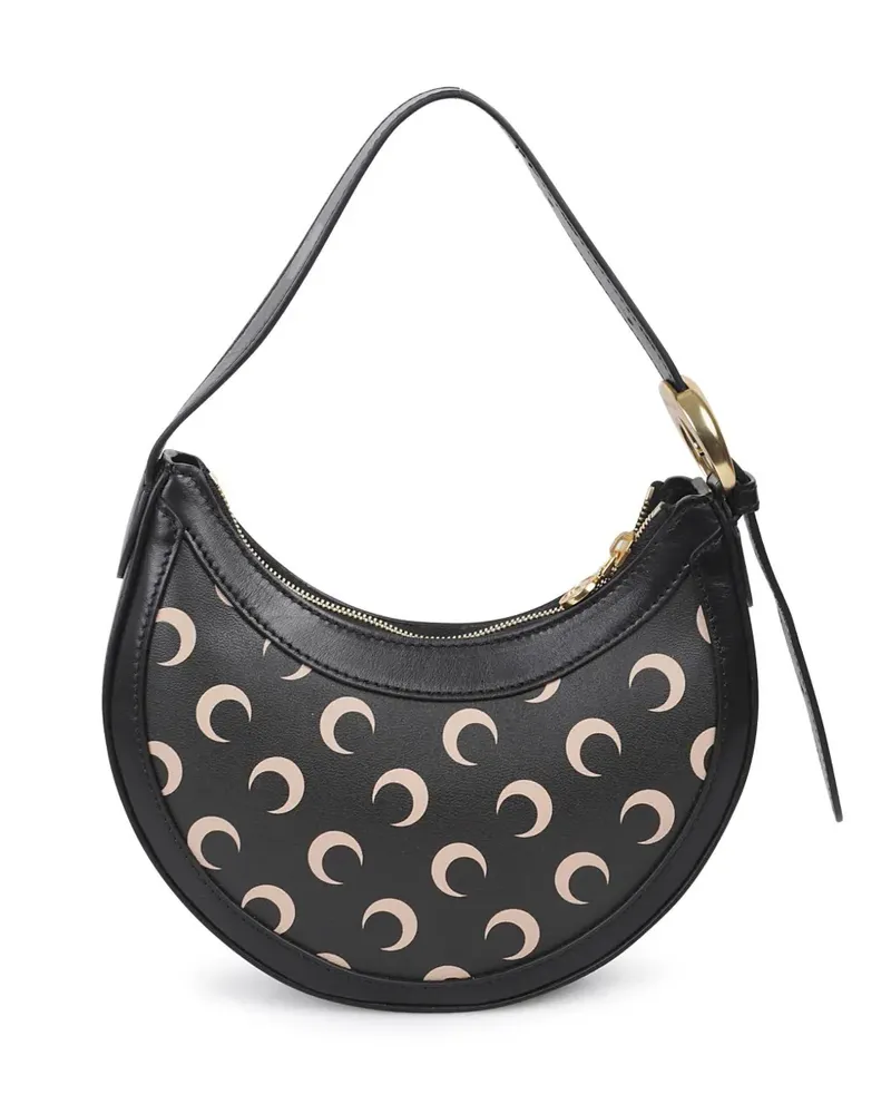 Marine Serre Mini Moon Eclipse Schultertasche aus Canvas - Schwarz Schwarz