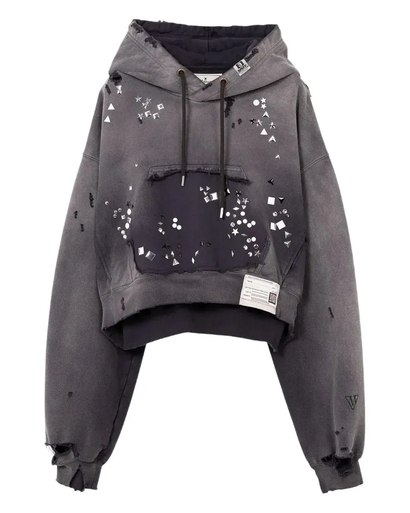 MIHARAYASUHIRO rhinestone-embellished hoodie - Schwarz Schwarz