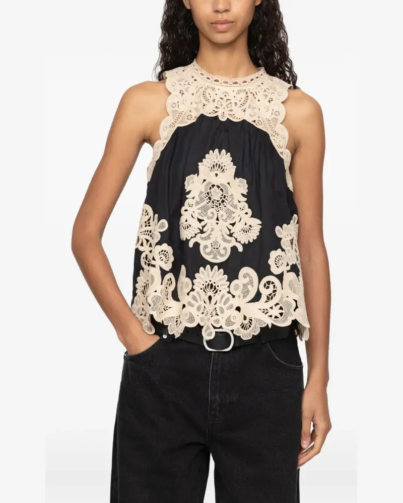 Sea Medina floral-lace blouse - Schwarz Schwarz