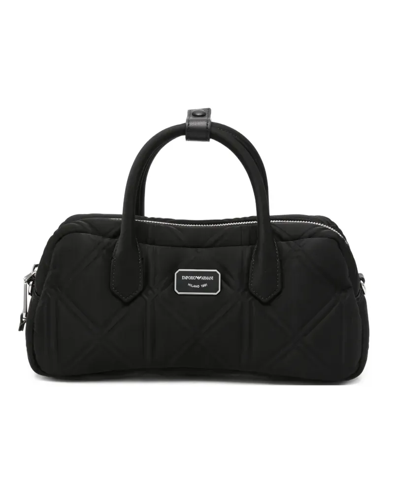 Emporio Armani logo-plaque tote bag - Schwarz Schwarz