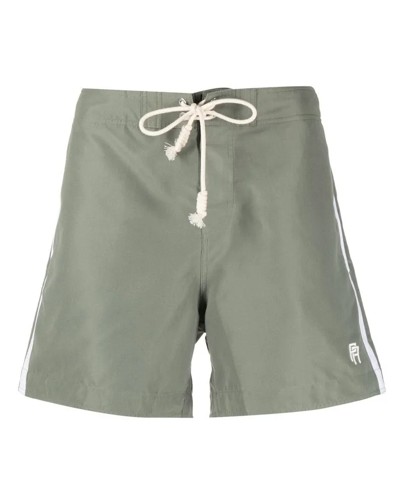 Palm Angels Badeshorts mit Logo-Stickerei - Grün Grün