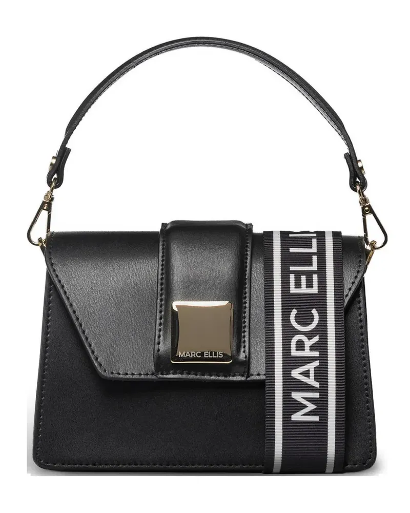MARC ELLIS Kourtney logo-strap tote bag - Schwarz Schwarz