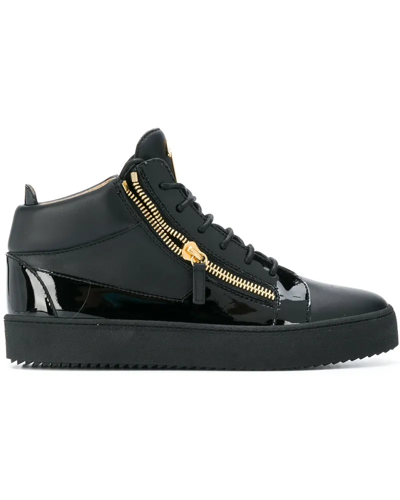 Giuseppe Zanotti High-Top-Sneakers mit Reißverschluss Schwarz