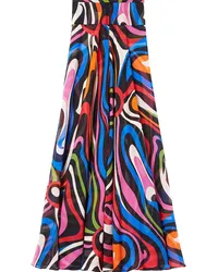 Emilio Pucci Maxirock aus Seide mit Marmo-Print Blau