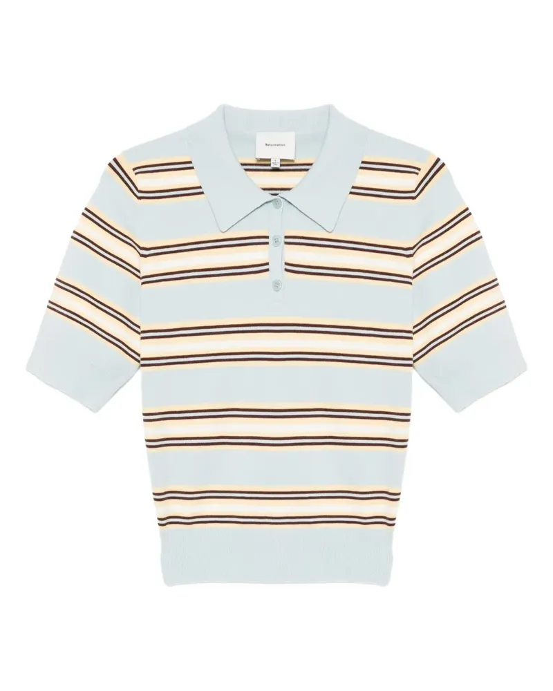 Reformation Campbell Poloshirt - Blau Blau