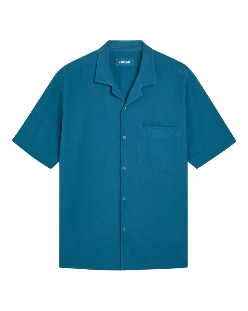 LABO.ART Seersucker pocket button shirt - Blau Blau