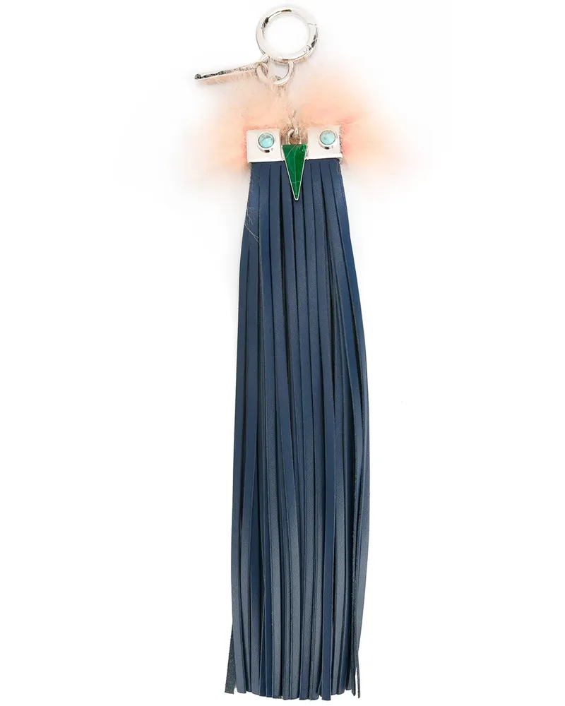 Fendi Augen-Taschenanhänger mit Pelzdetail - Blau Blau