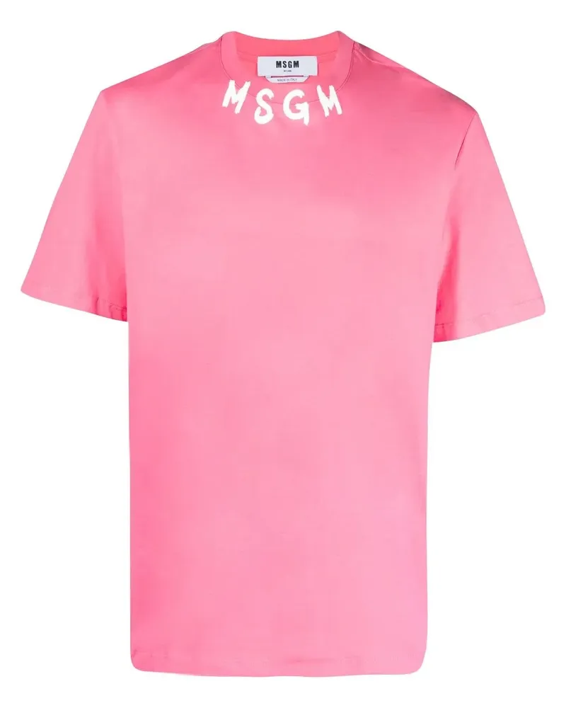 MSGM T-Shirt mit Logo-Print - Rosa Rosa