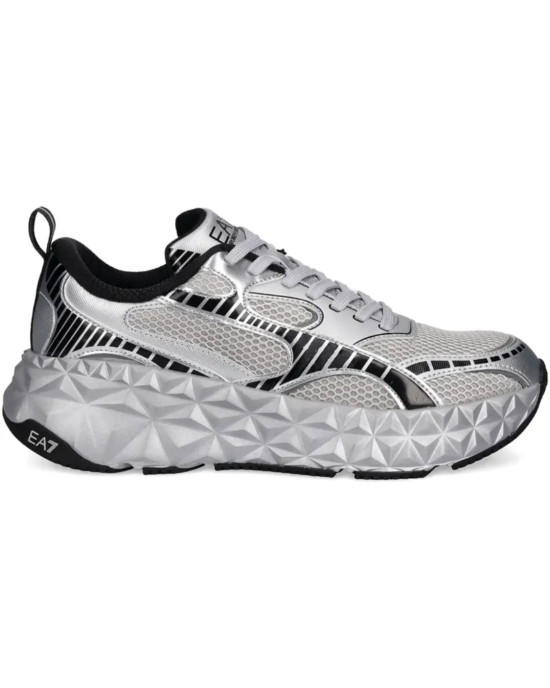 EA7 textured-sole sneakers - Silber Silber
