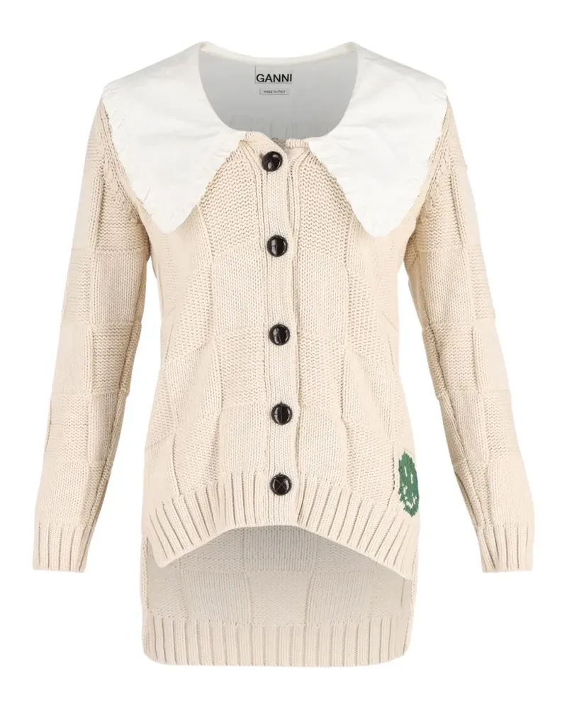 Ganni collared cardigan - Nude Nude