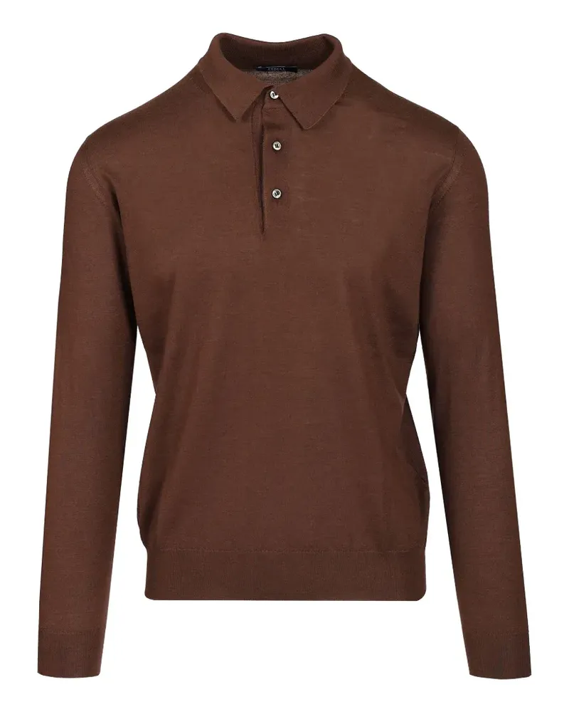 Fedeli Feinstrick-Pullover mit Knopfverschluss - Braun Braun