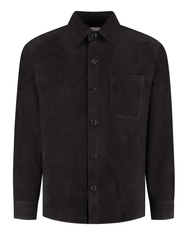 Arma Dino suede button-down shirt - Blau Blau