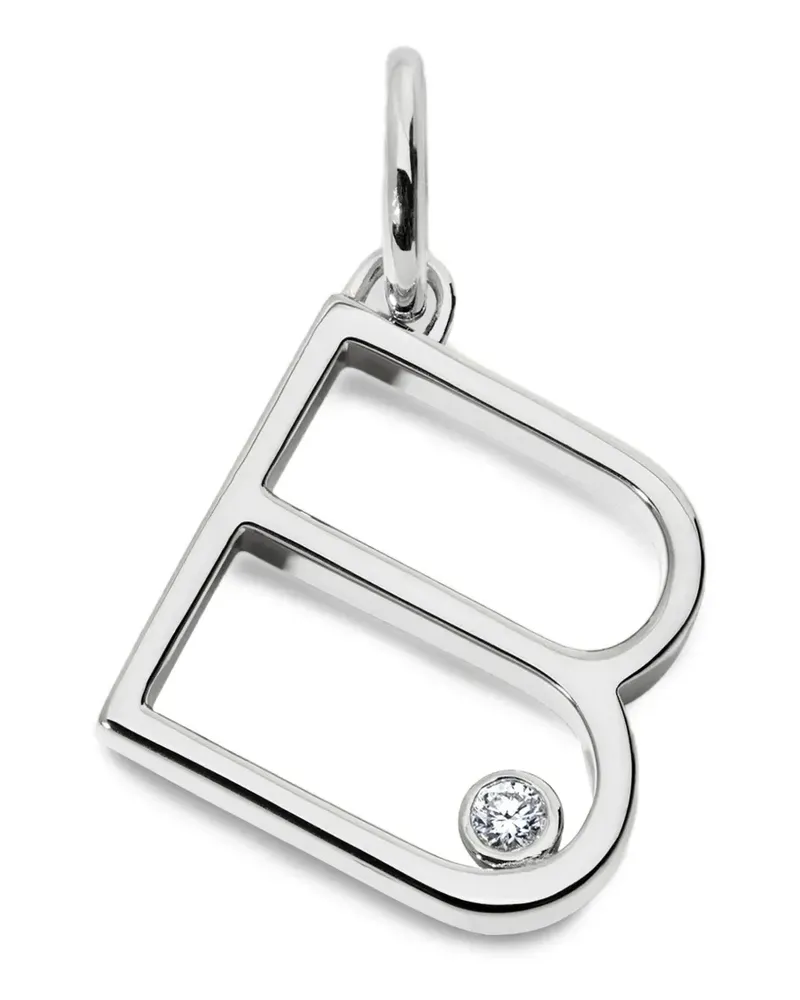 Monica Vinader Solitaire Anhänger mit Diamant - Silber Silber