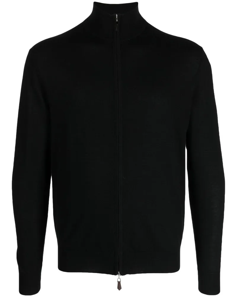 N.Peal The Hyde Cardigan mit Reißverschluss - Schwarz Schwarz