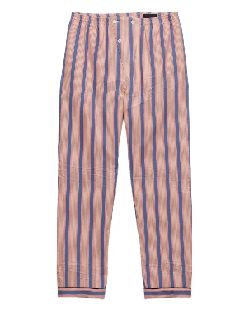 Prada Gestreifte Hose mit Stretchbund - Rosa Rosa