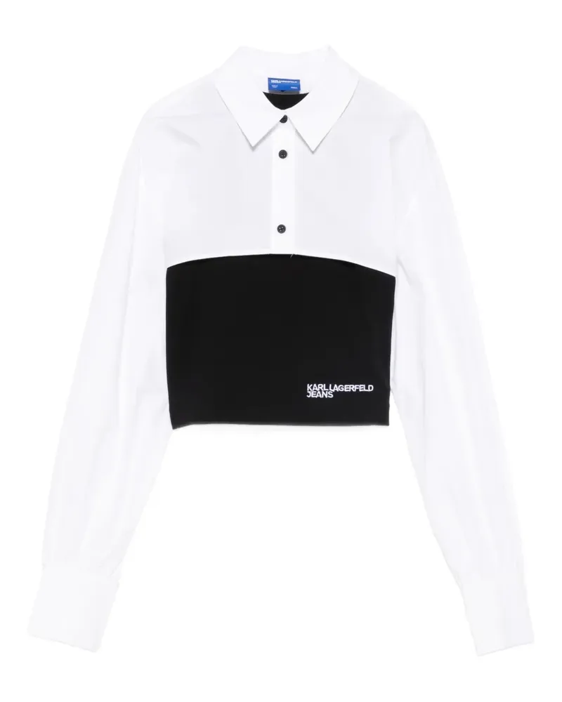 Karl Lagerfeld Hemd in Colour-Block-Optik - Schwarz Schwarz