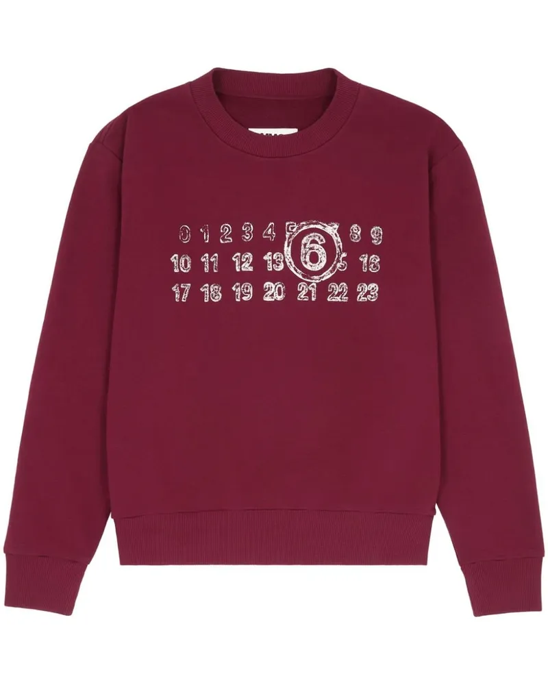 Maison Margiela Sweatshirt mit Nummern-Print Rot