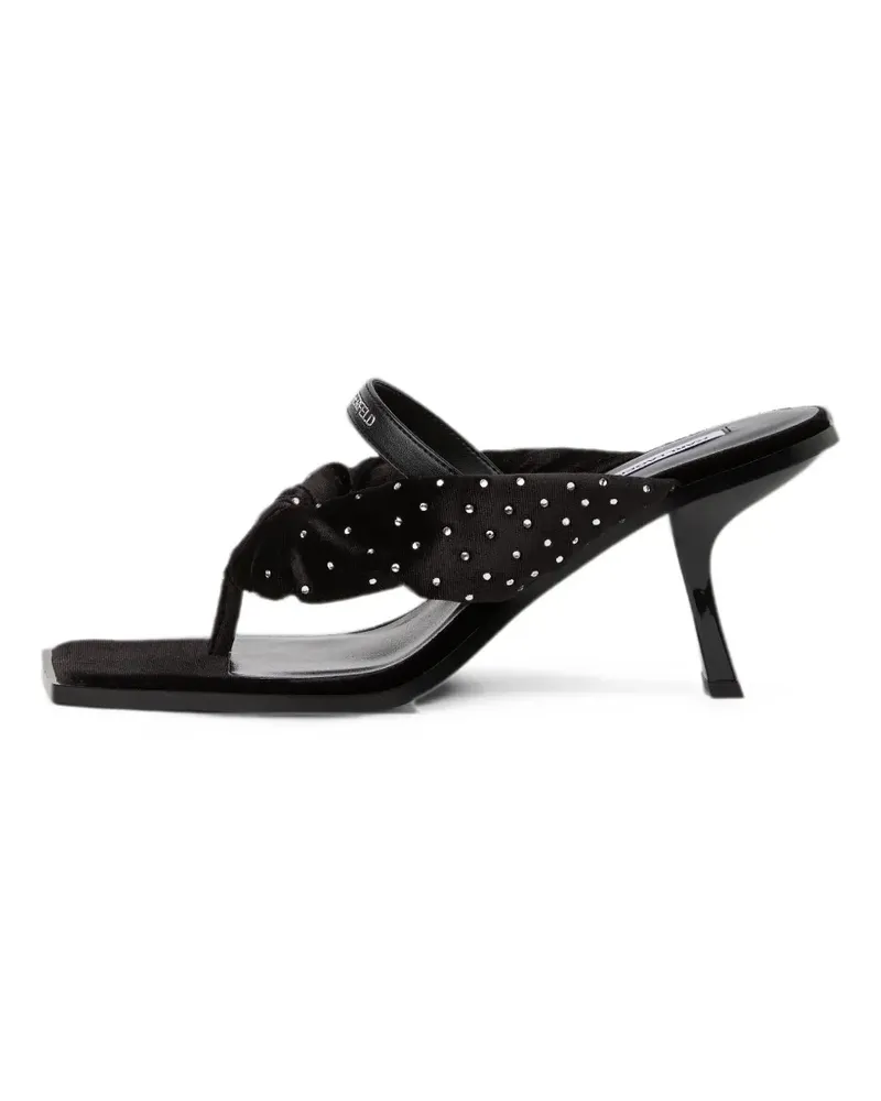 Karl Lagerfeld Gerüschte Sandalen mit Kristallen - Schwarz Schwarz