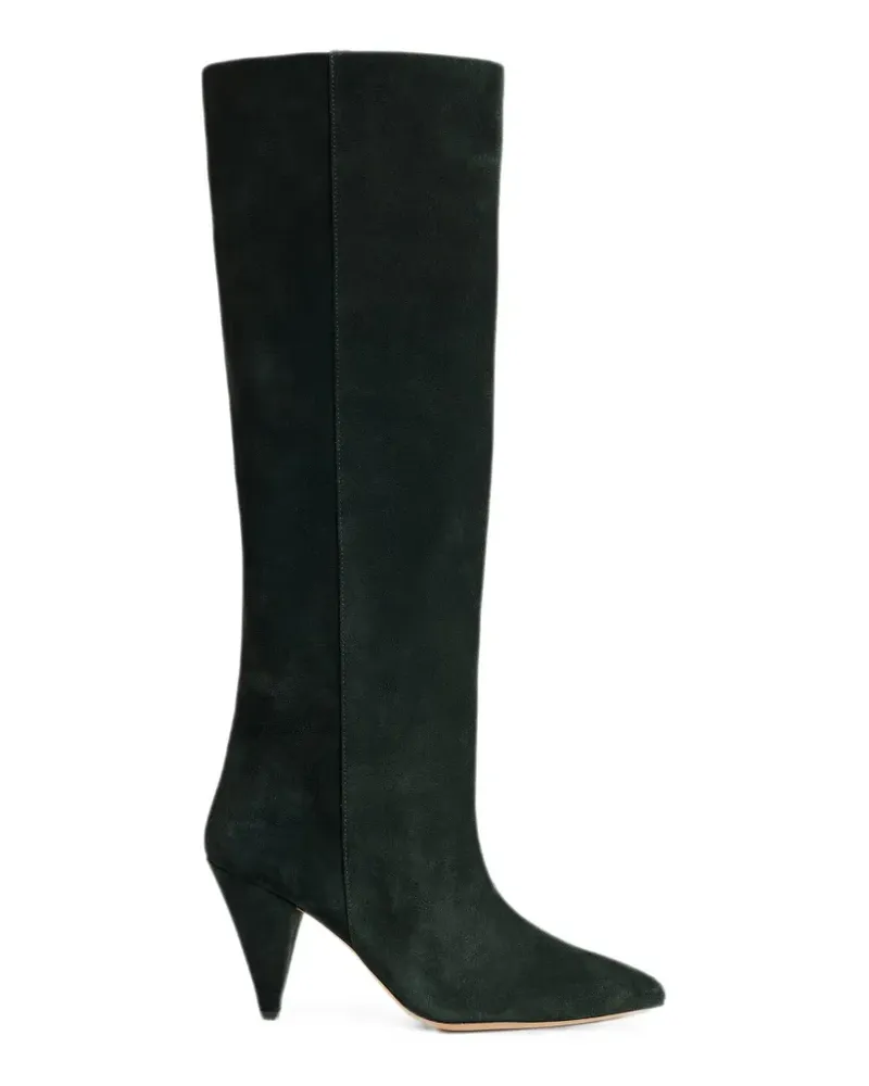Essentiel Kniehohe Stiefel mit spitzer Kappe - Grün Grün