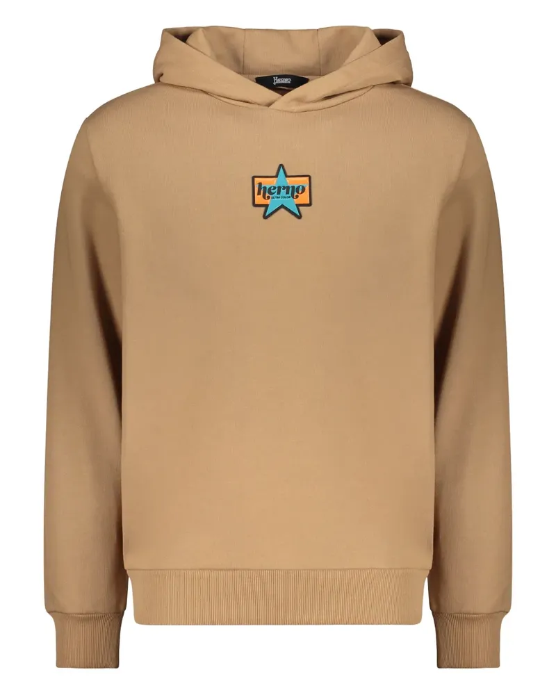 Herno Hoodie mit Logo-Patch - Nude Nude