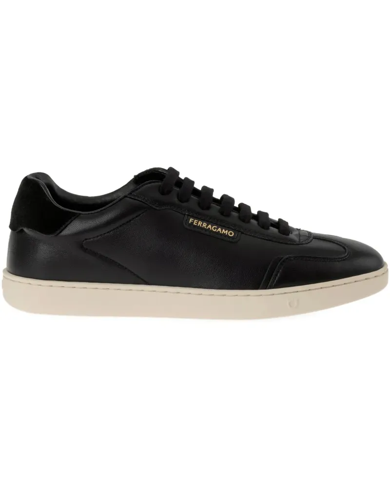 Ferragamo Sneakers mit Wildledereinsatz - Schwarz Schwarz